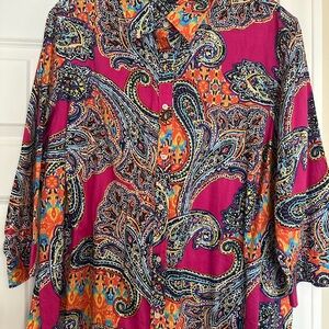 Ralph Lauren Pink Paisley Button Down Shirt